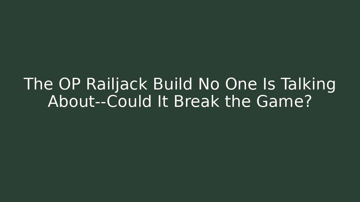The OP Railjack Build No One Is Talking About—Could It Break the Game?