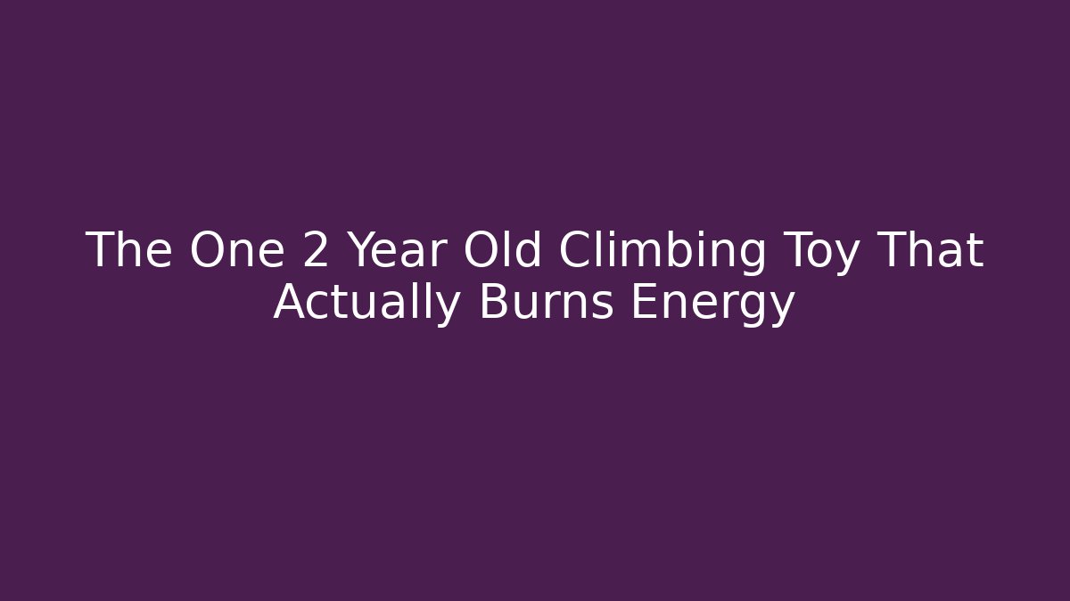 The One 2 Year Old Climbing Toy That Actually Burns Energy