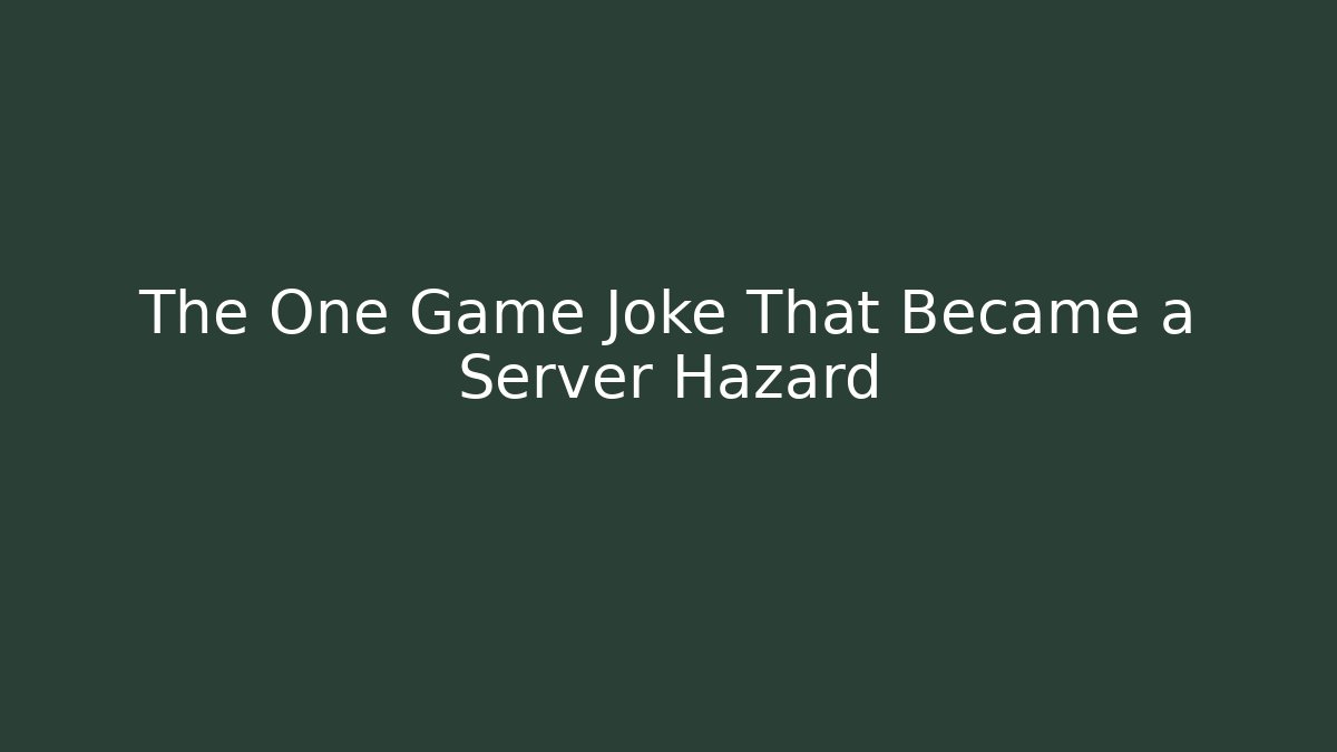 The One Game Joke That Became a Server Hazard