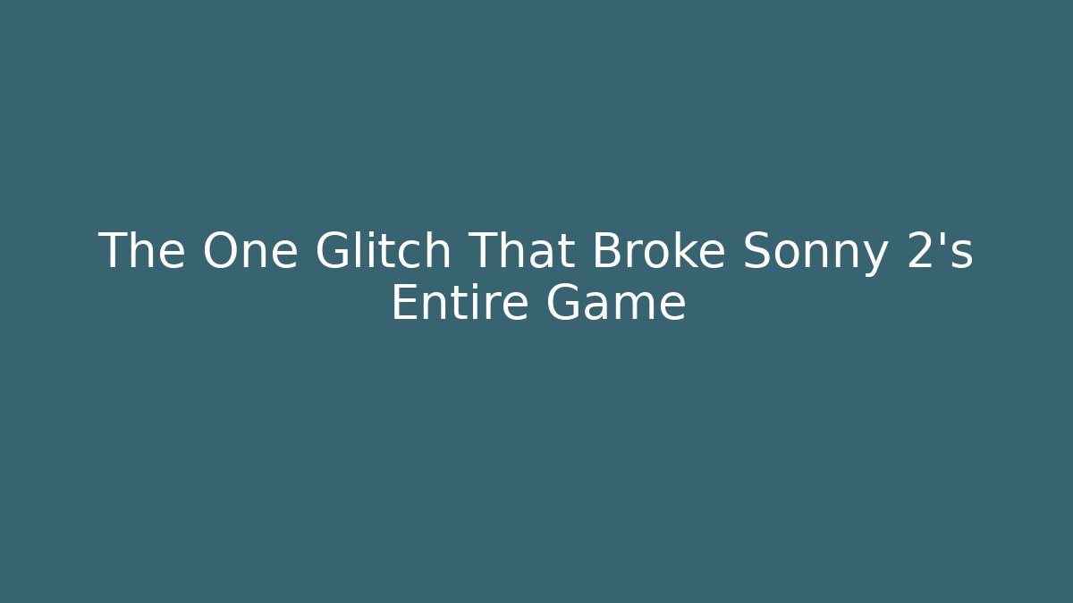The One Glitch That Broke Sonny 2’s Entire Game