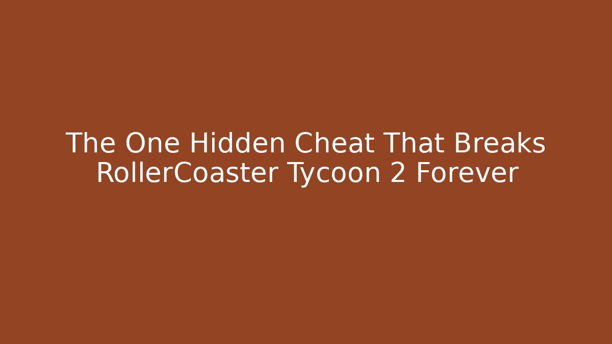The One Hidden Cheat That Breaks RollerCoaster Tycoon 2 Forever