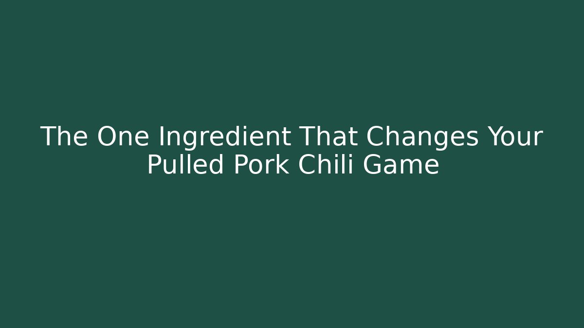 The One Ingredient That Changes Your Pulled Pork Chili Game - Vintage E-Juice