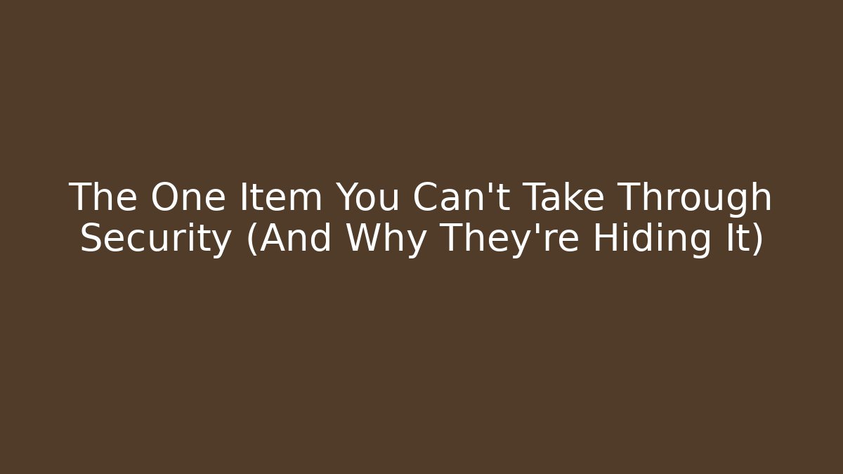 The One Item You Can't Take Through Security (And Why They're Hiding It) - Vintage E-Juice