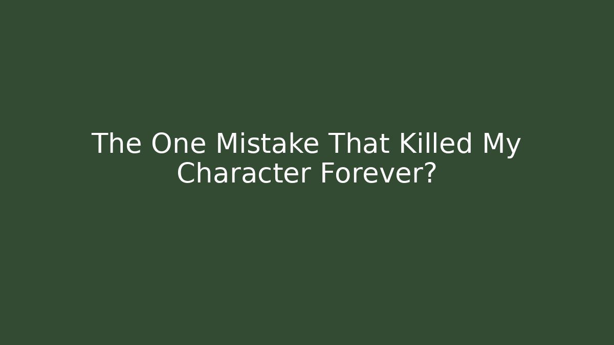 The One Mistake That Killed My Character Forever? - Vintage E-Juice