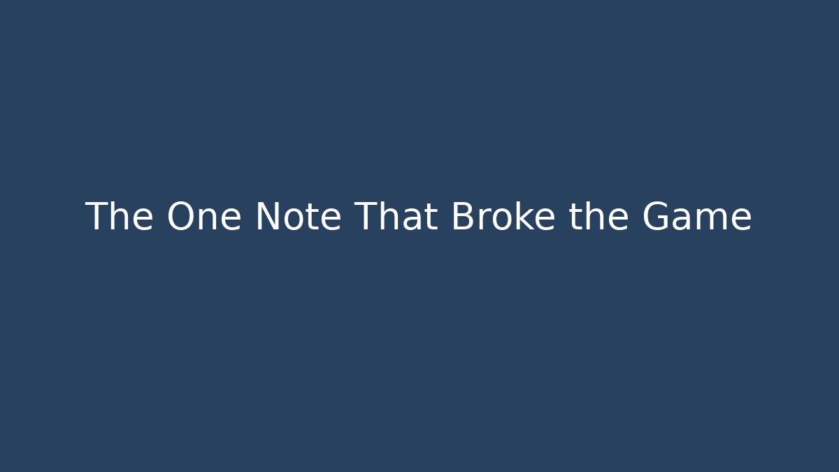 The One Note That Broke the Game - Vintage E-Juice
