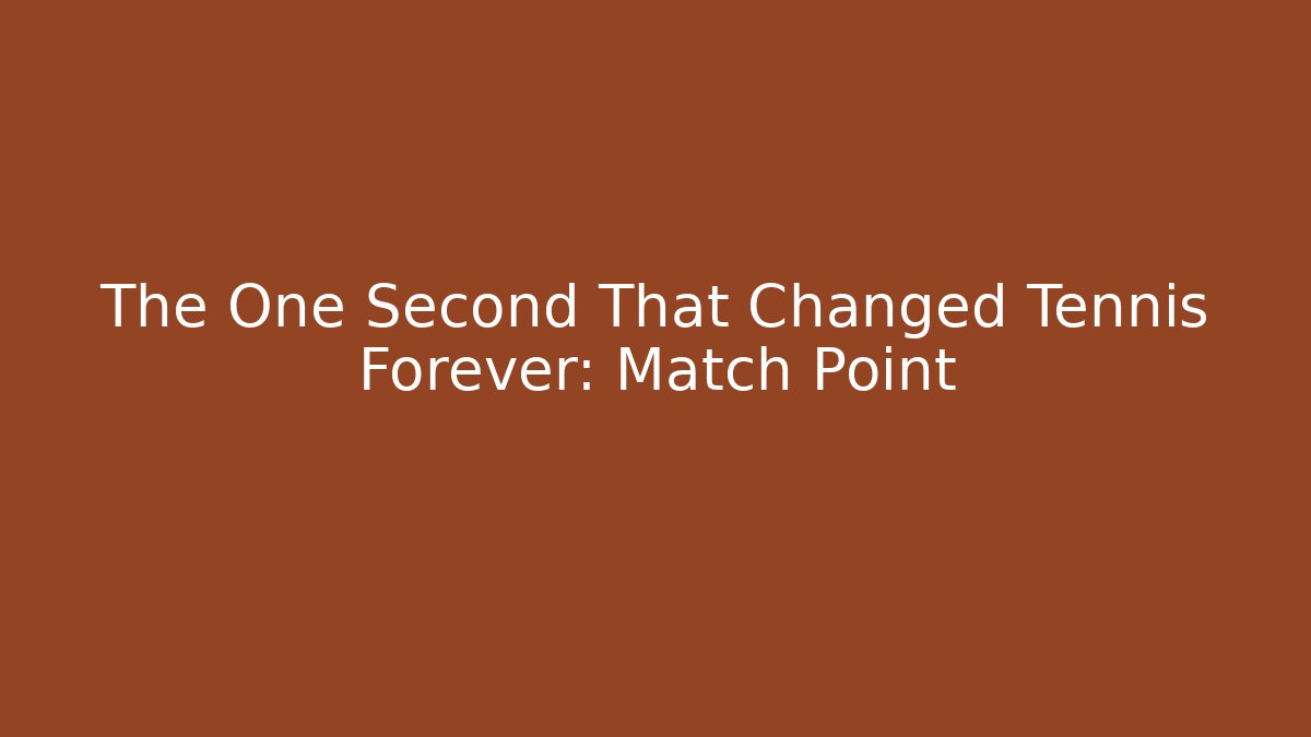 The One Second That Changed Tennis Forever: Match Point