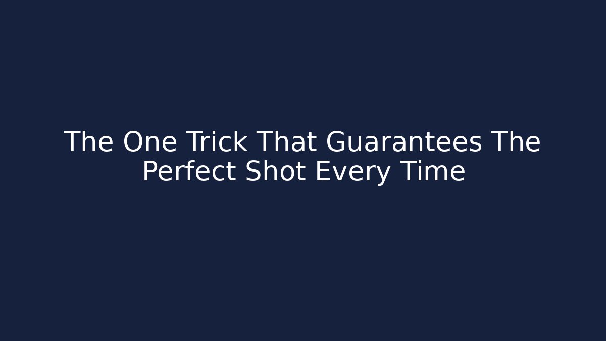 The One Trick That Guarantees The Perfect Shot Every Time - Vintage E-Juice