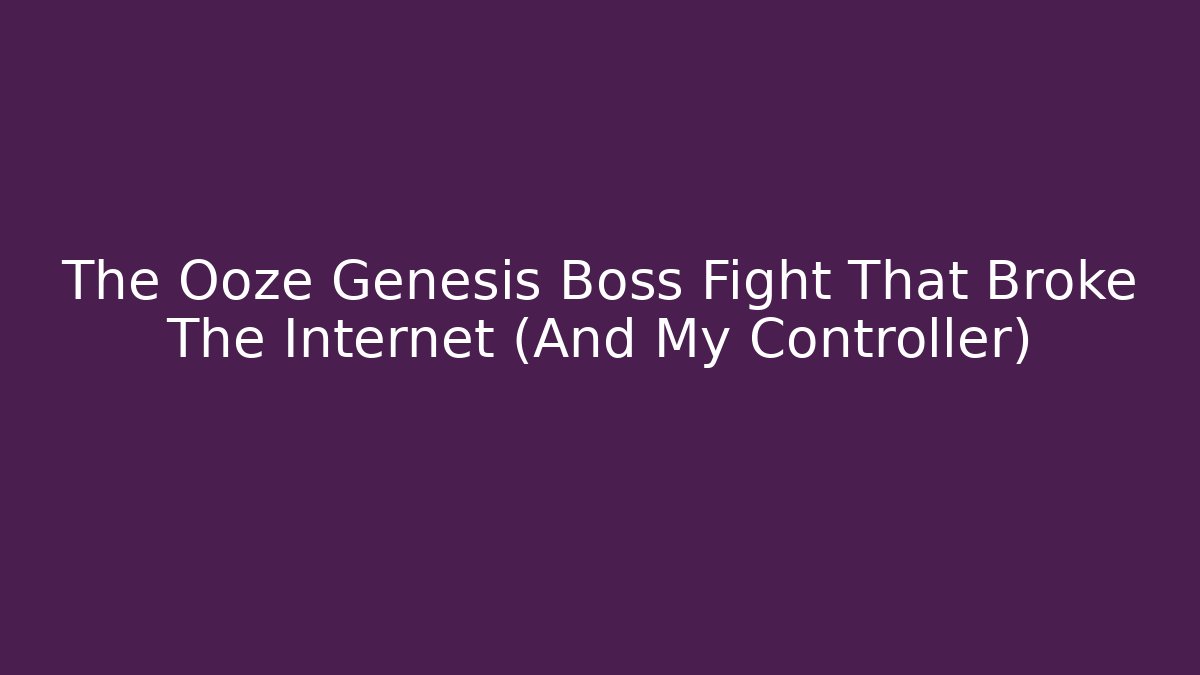 The Ooze Genesis Boss Fight That Broke The Internet (And My Controller) - Vintage E-Juice