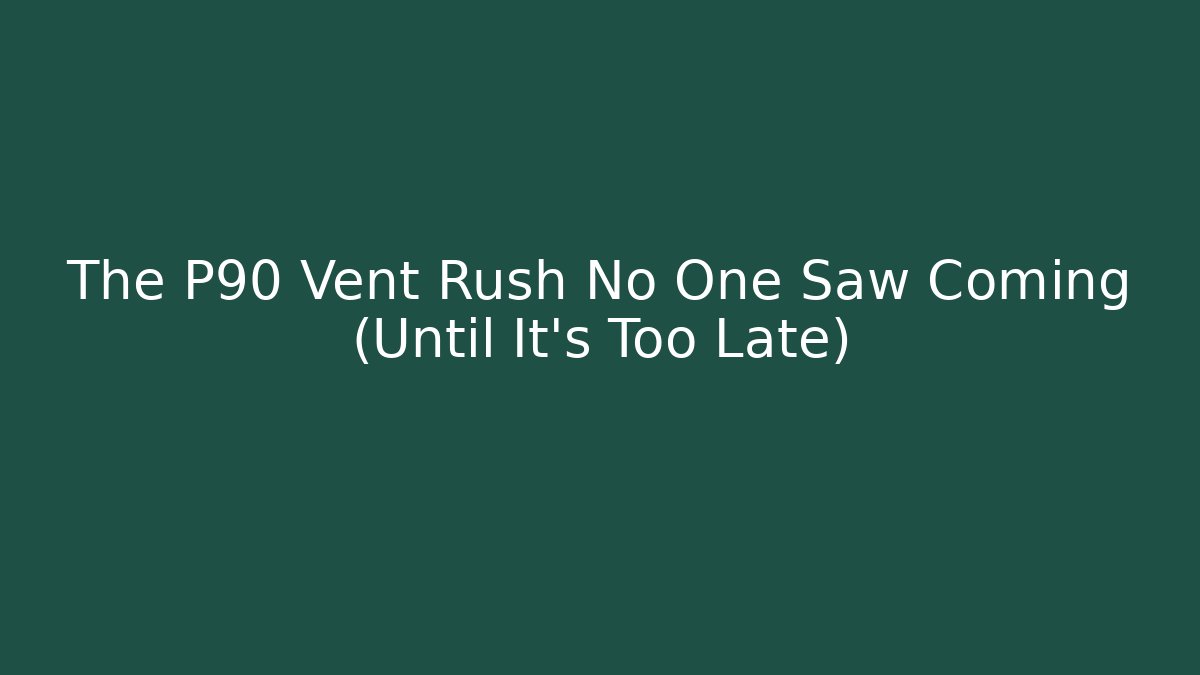 The P90 Vent Rush No One Saw Coming (Until It’s Too Late)