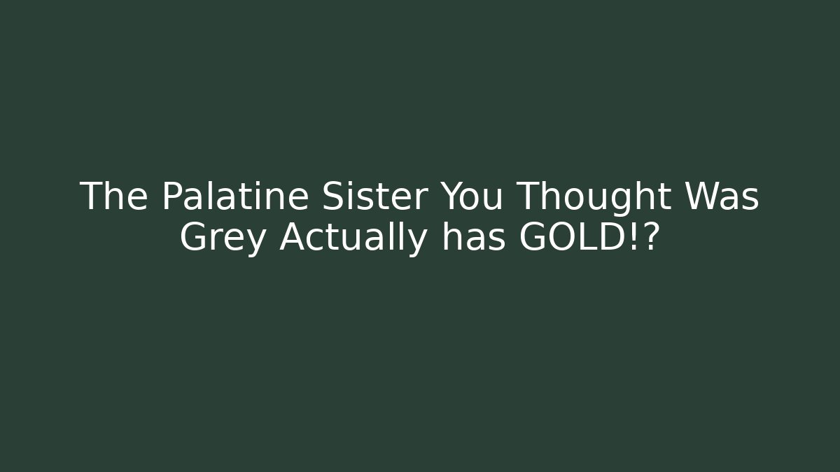 The Palatine Sister You Thought Was Grey Actually has GOLD!?