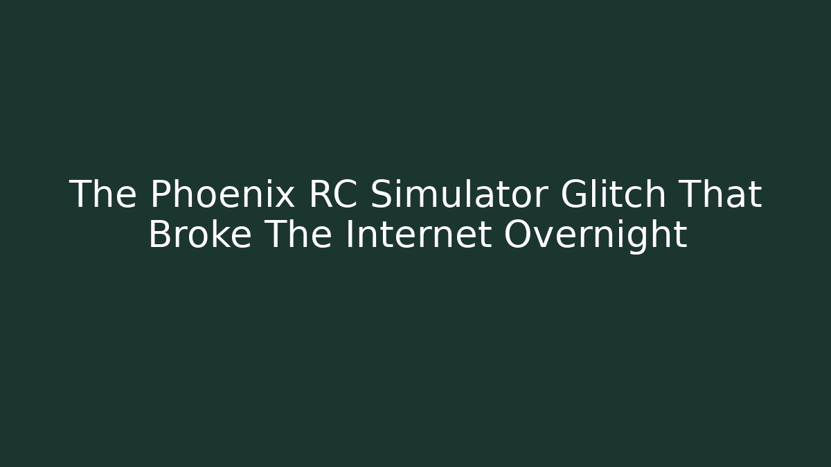 The Phoenix RC Simulator Glitch That Broke The Internet Overnight