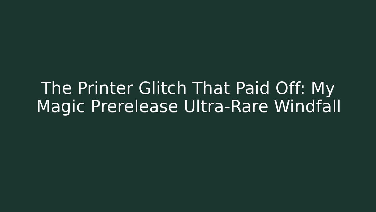 The Printer Glitch That Paid Off: My Magic Prerelease Ultra-Rare Windfall