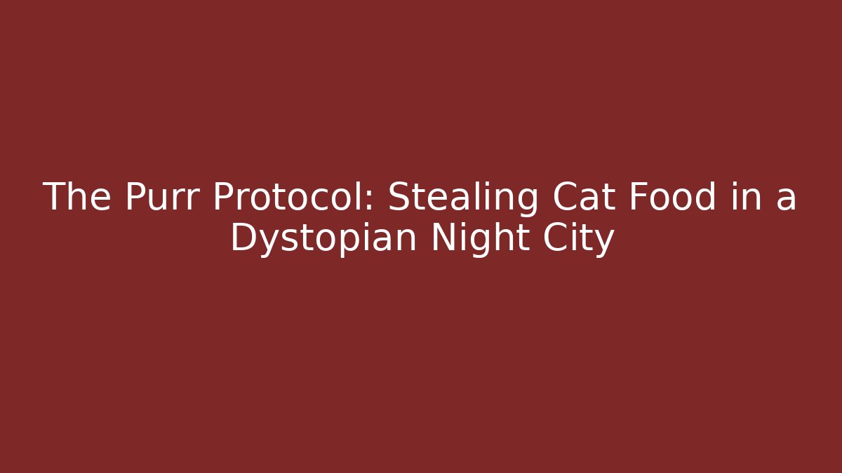 The Purr Protocol: Stealing Cat Food in a Dystopian Night City