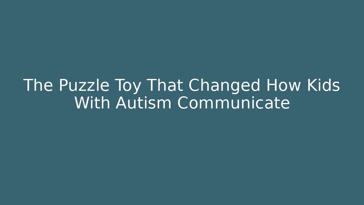 The Puzzle Toy That Changed How Kids With Autism Communicate