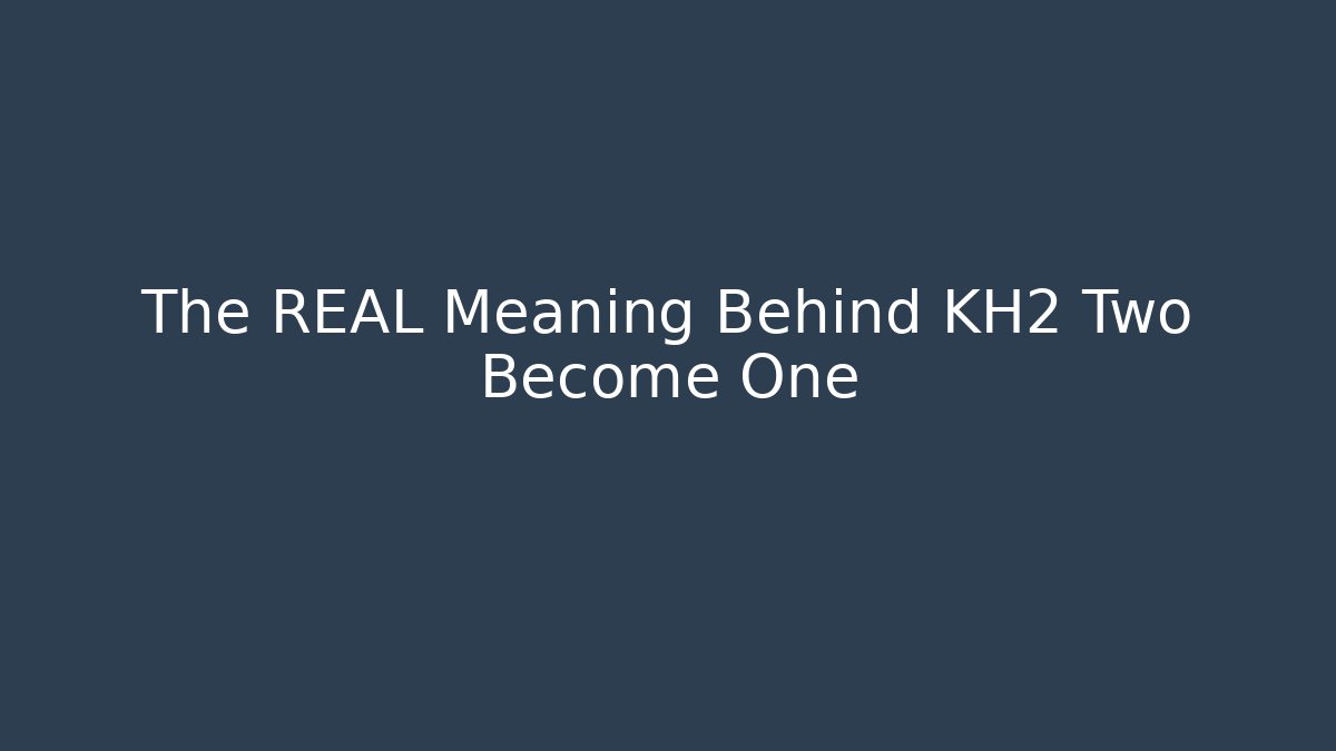 The REAL Meaning Behind KH2 Two Become One