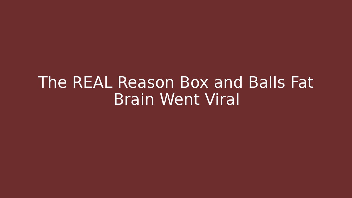 The REAL Reason Box and Balls Fat Brain Went Viral