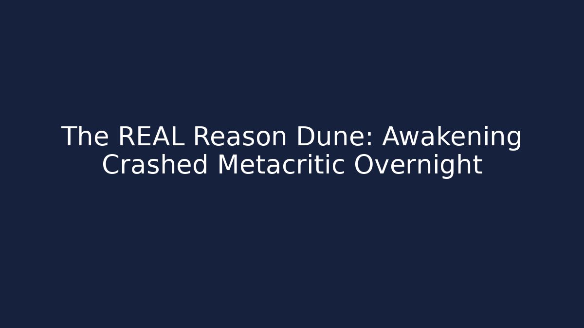 The REAL Reason Dune: Awakening Crashed Metacritic Overnight - Vintage E-Juice