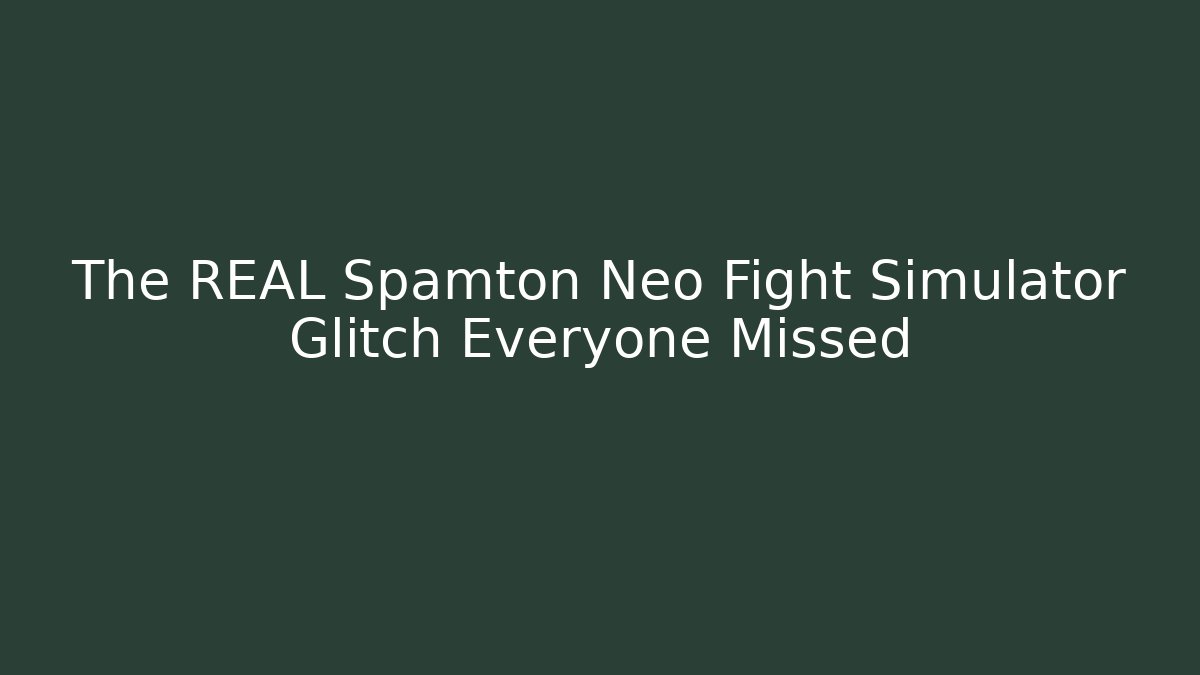 The REAL Spamton Neo Fight Simulator Glitch Everyone Missed