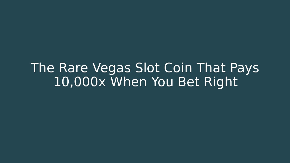 The Rare Vegas Slot Coin That Pays 10,000x When You Bet Right