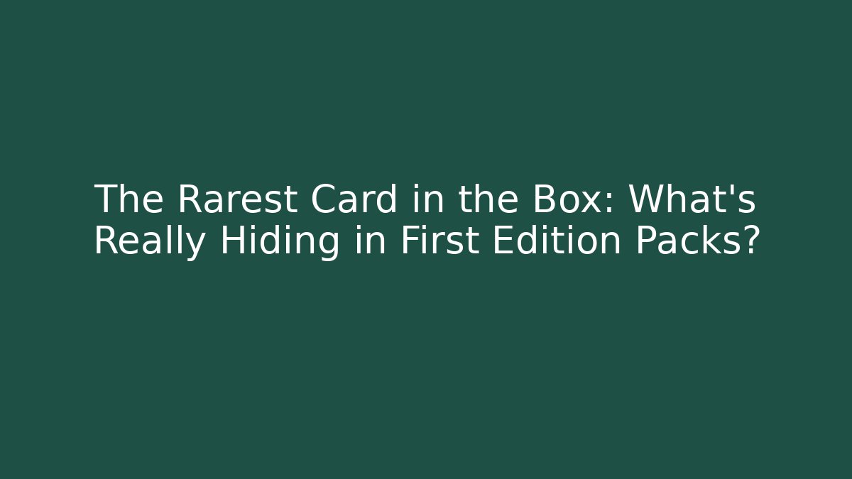 The Rarest Card in the Box: What’s Really Hiding in First Edition Packs?