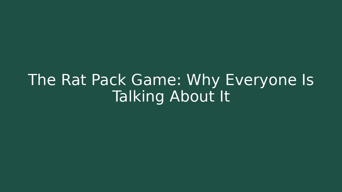The Rat Pack Game: Why Everyone Is Talking About It