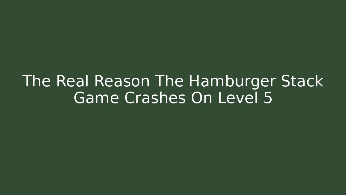 The Real Reason The Hamburger Stack Game Crashes On Level 5 - Vintage E-Juice