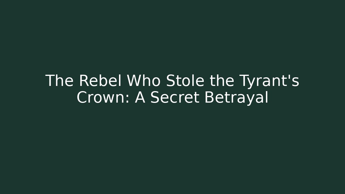 The Rebel Who Stole the Tyrant's Crown: A Secret Betrayal