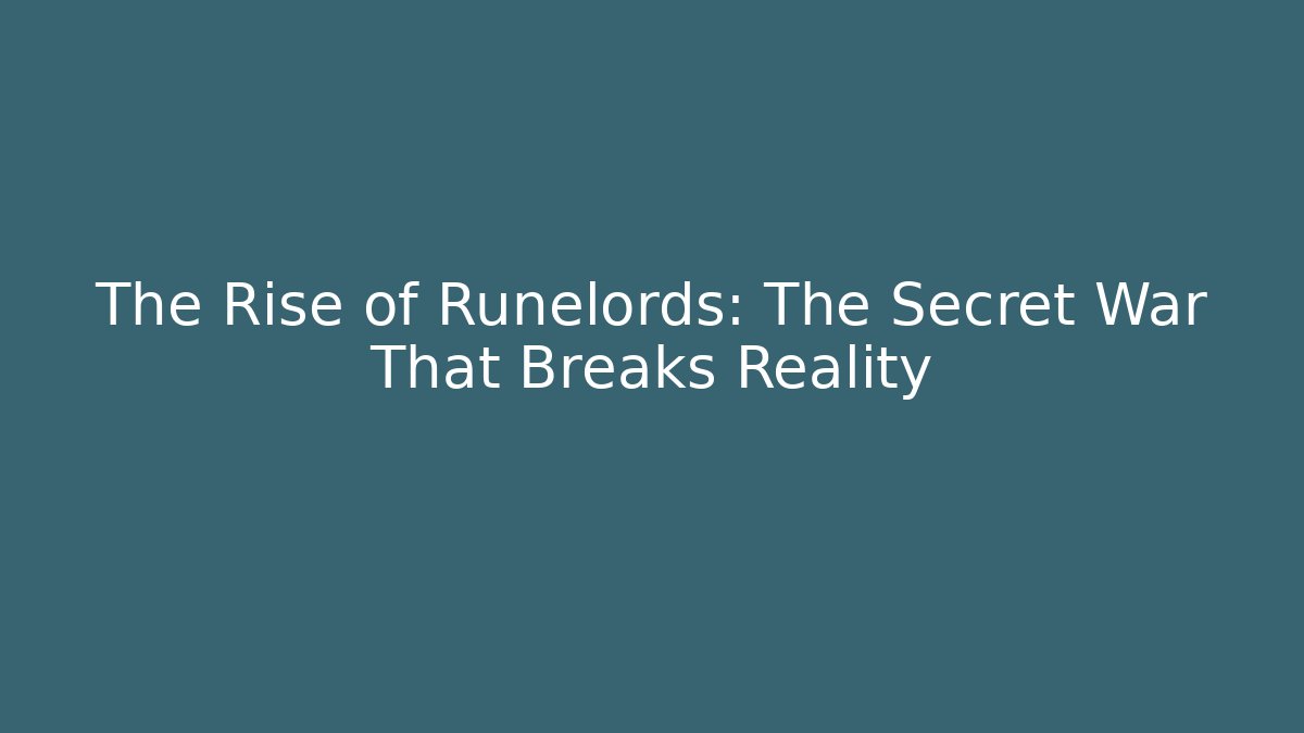The Rise of Runelords: The Secret War That Breaks Reality