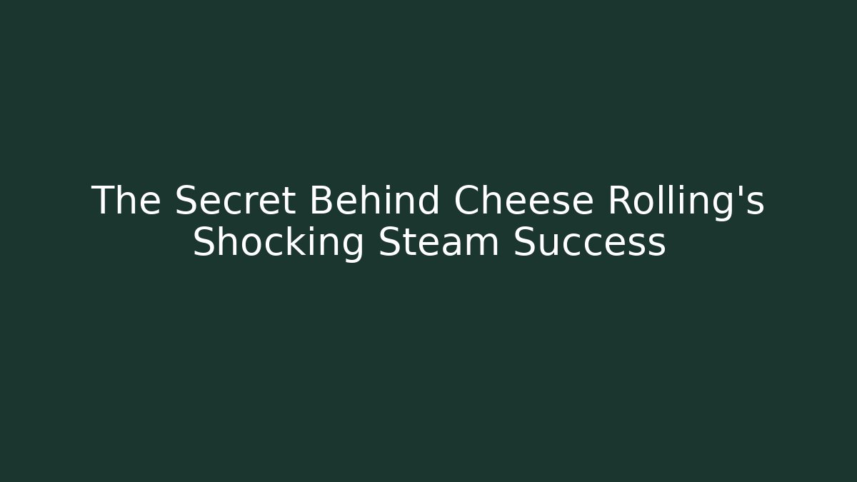 The Secret Behind Cheese Rolling's Shocking Steam Success
