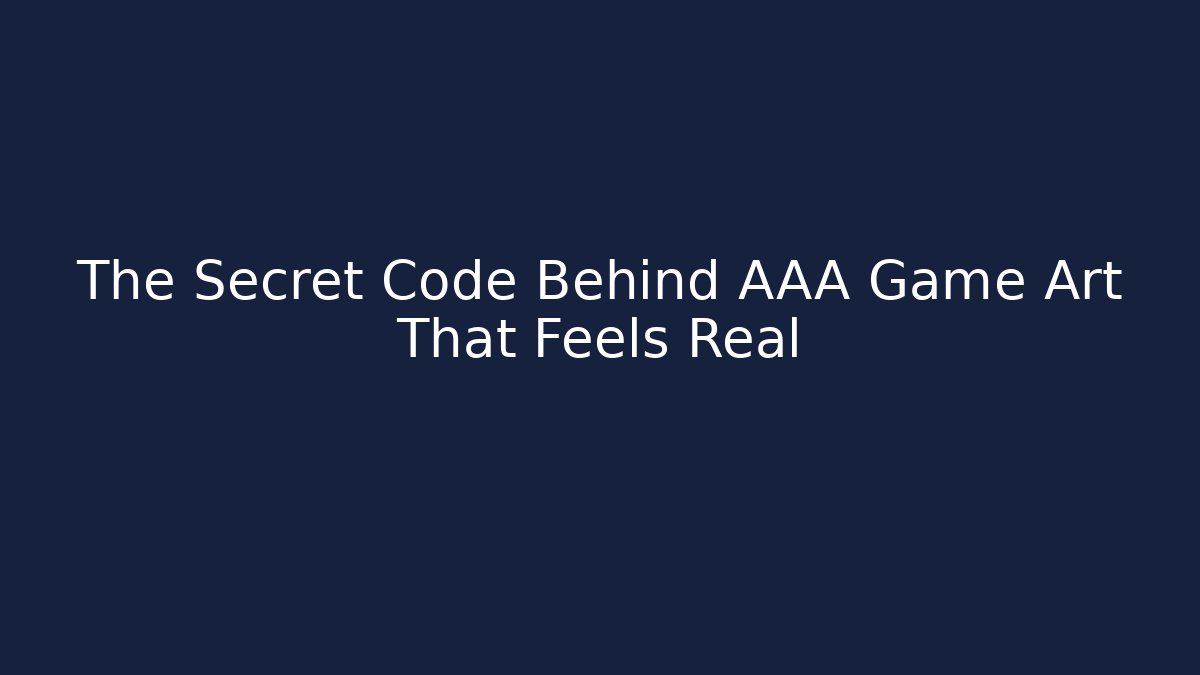 The Secret Code Behind AAA Game Art That Feels Real