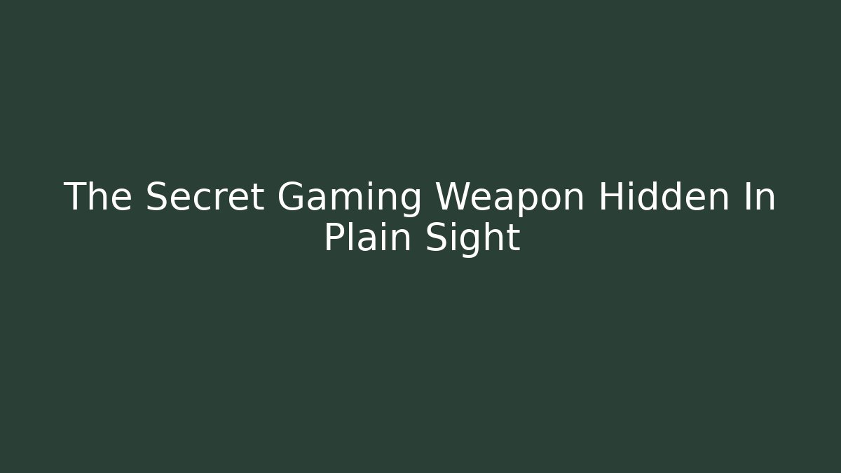 The Secret Gaming Weapon Hidden In Plain Sight - Vintage E-Juice