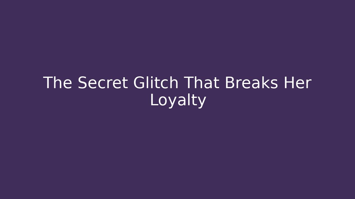 The Secret Glitch That Breaks Her Loyalty