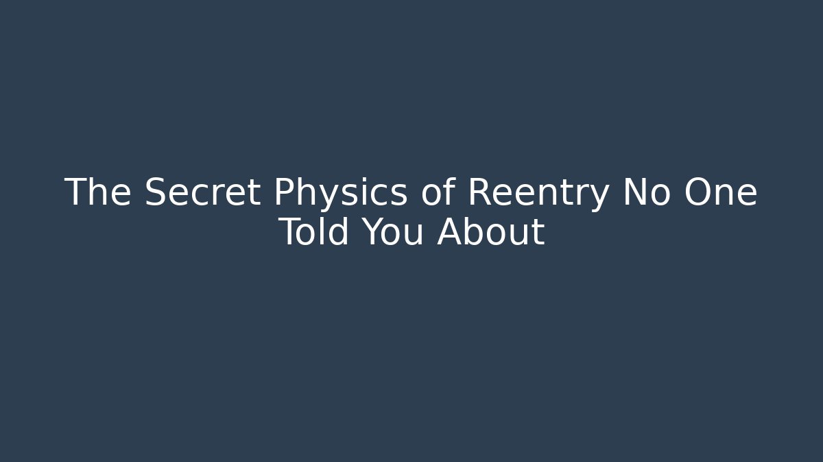 The Secret Physics of Reentry No One Told You About