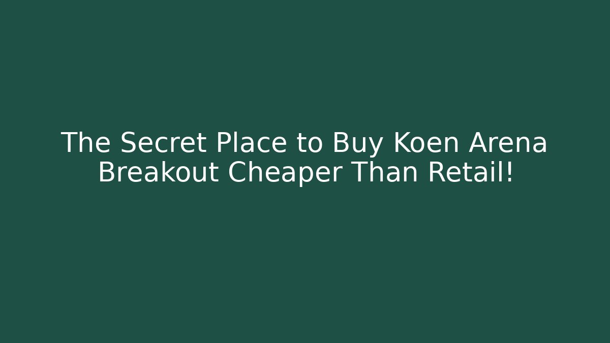 The Secret Place to Buy Koen Arena Breakout Cheaper Than Retail! - Vintage E-Juice