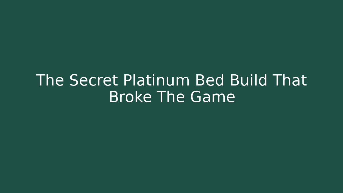 The Secret Platinum Bed Build That Broke The Game - Vintage E-Juice