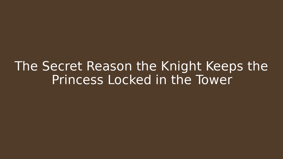 The Secret Reason the Knight Keeps the Princess Locked in the Tower