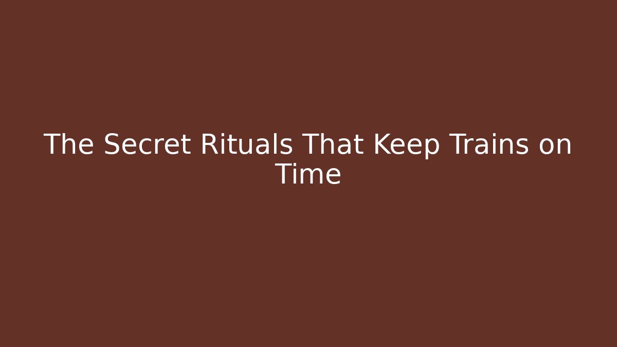 The Secret Rituals That Keep Trains on Time