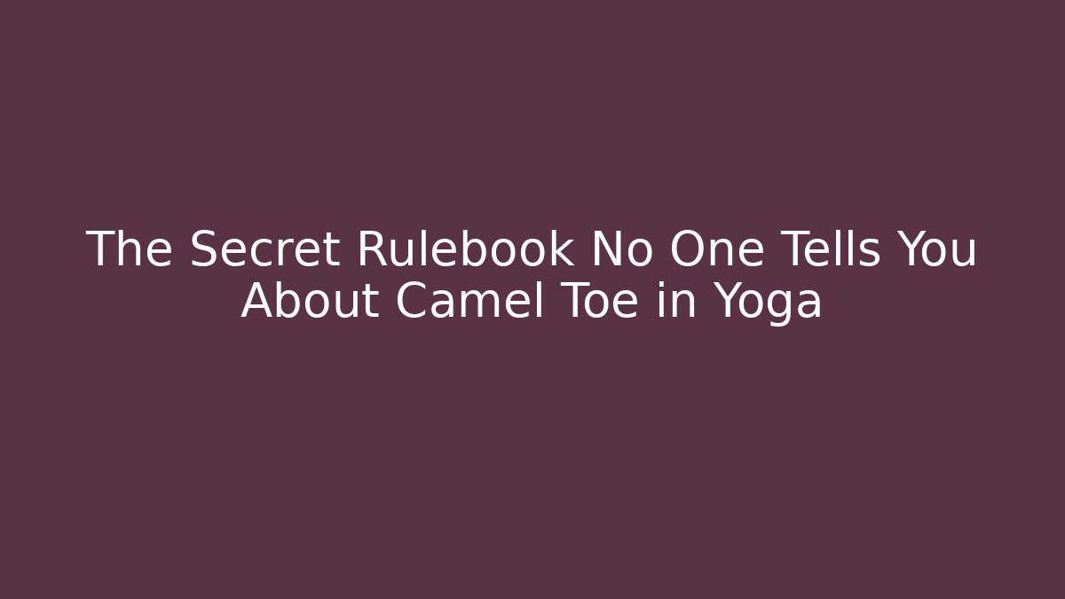 The Secret Rulebook No One Tells You About Camel Toe in Yoga