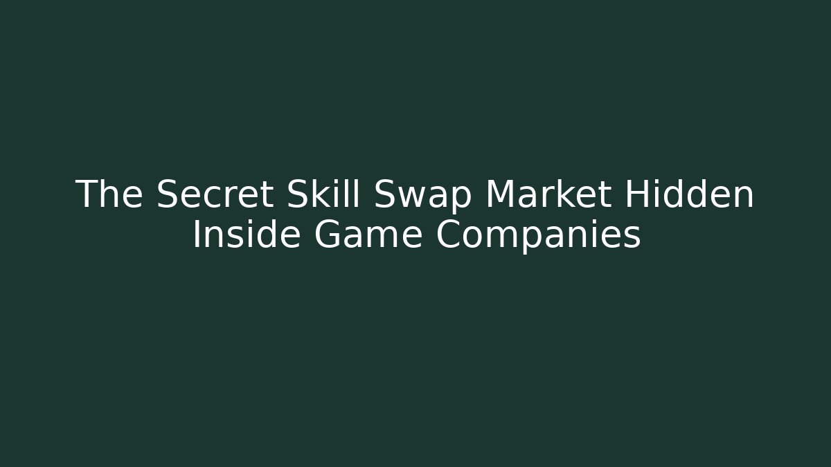The Secret Skill Swap Market Hidden Inside Game Companies