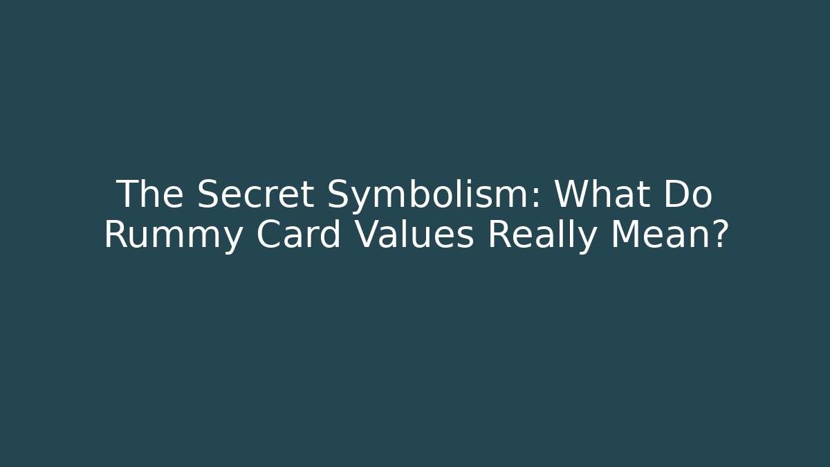 The Secret Symbolism: What Do Rummy Card Values Really Mean?