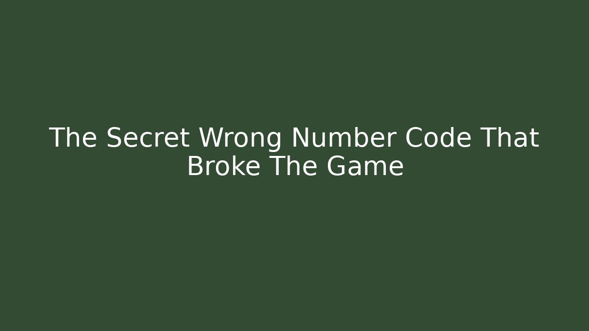 The Secret Wrong Number Code That Broke The Game - Vintage E-Juice