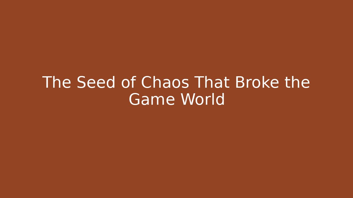 The Seed of Chaos That Broke the Game World