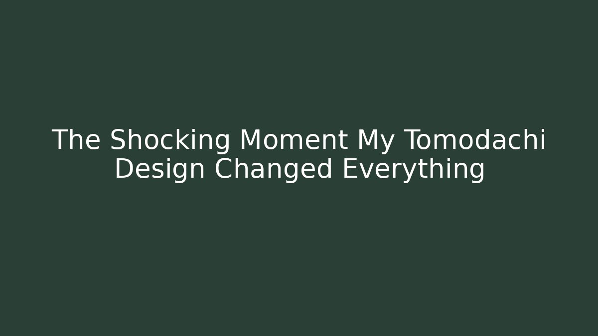 The Shocking Moment My Tomodachi Design Changed Everything - Vintage E-Juice