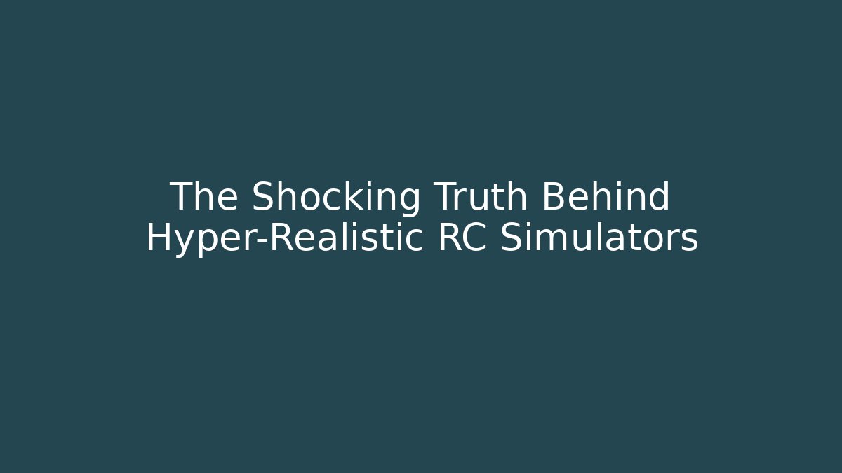The Shocking Truth Behind Hyper-Realistic RC Simulators - Vintage E-Juice