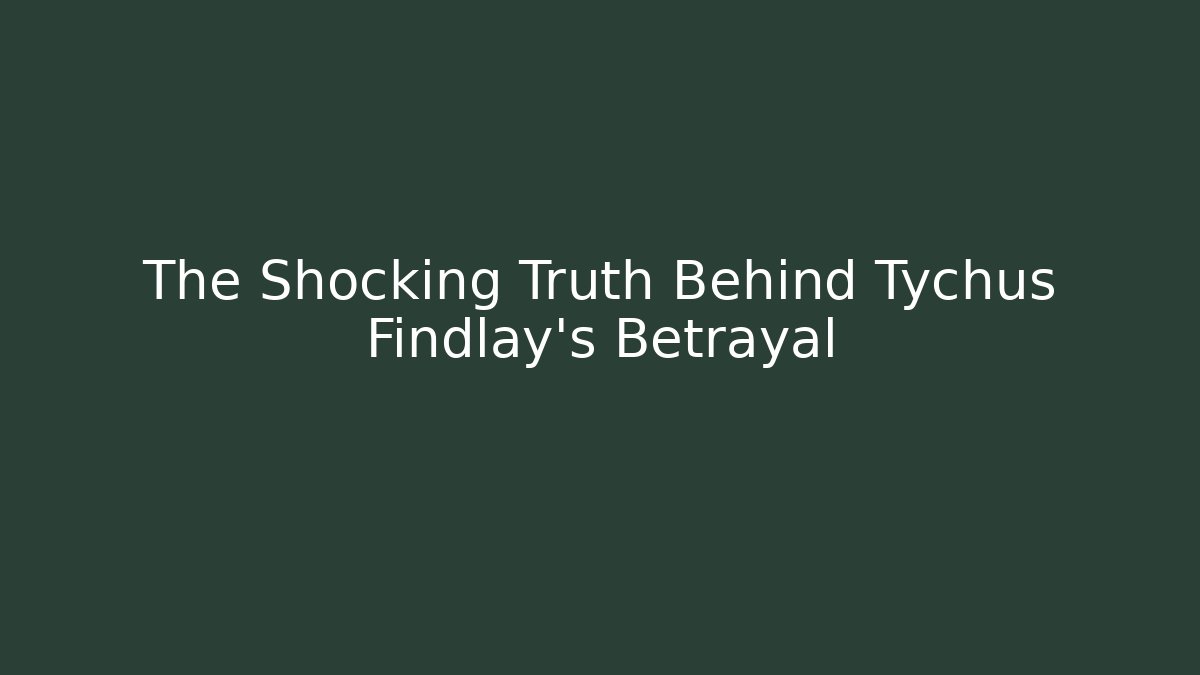 The Shocking Truth Behind Tychus Findlay's Betrayal