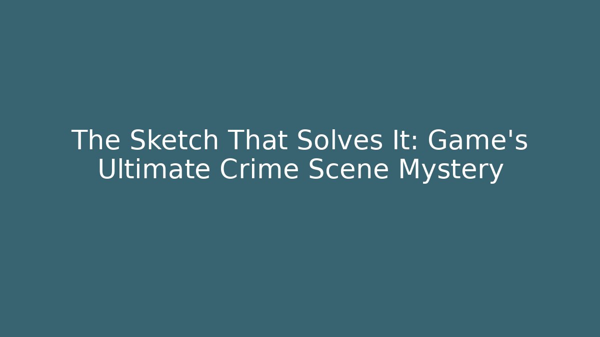 The Sketch That Solves It: Game's Ultimate Crime Scene Mystery