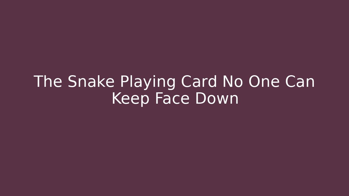 The Snake Playing Card No One Can Keep Face Down