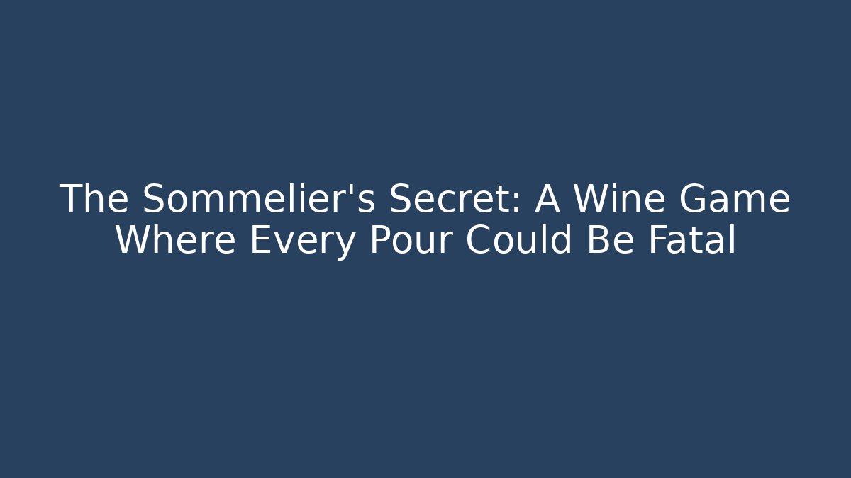 The Sommelier's Secret: A Wine Game Where Every Pour Could Be Fatal