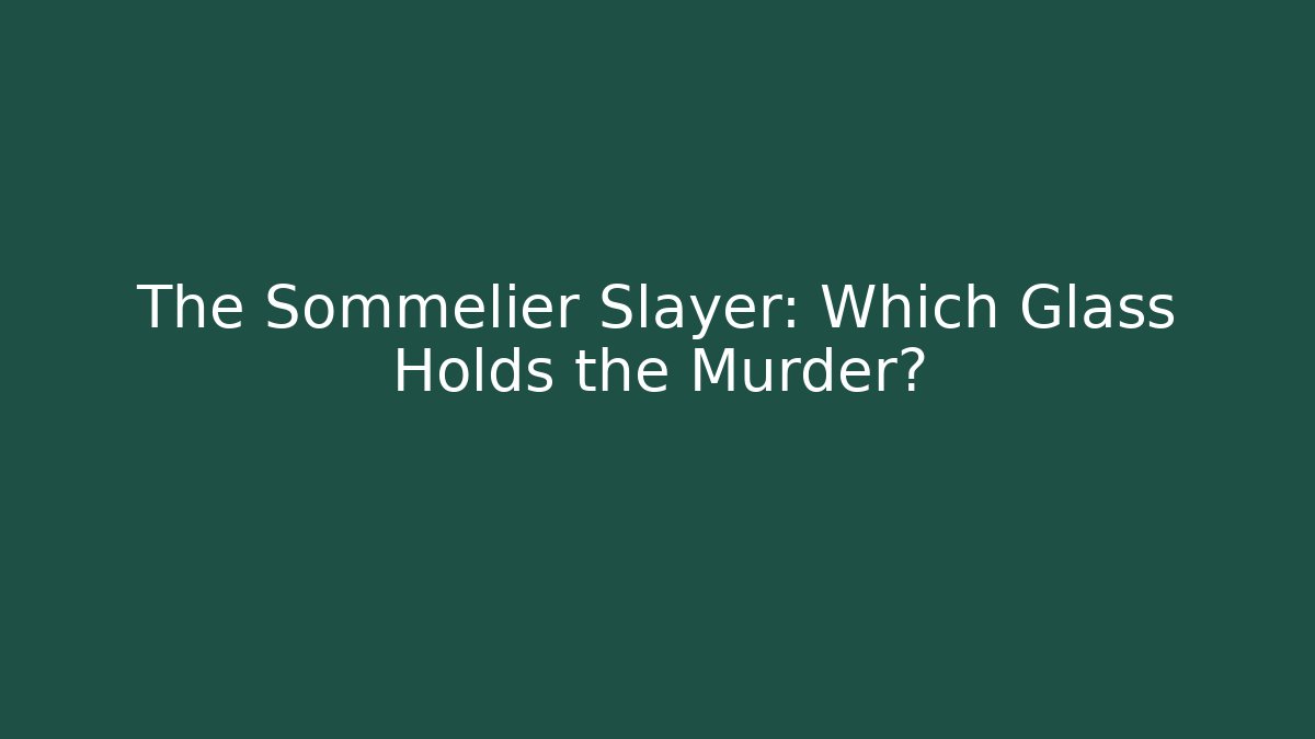 The Sommelier Slayer: Which Glass Holds the Murder?
