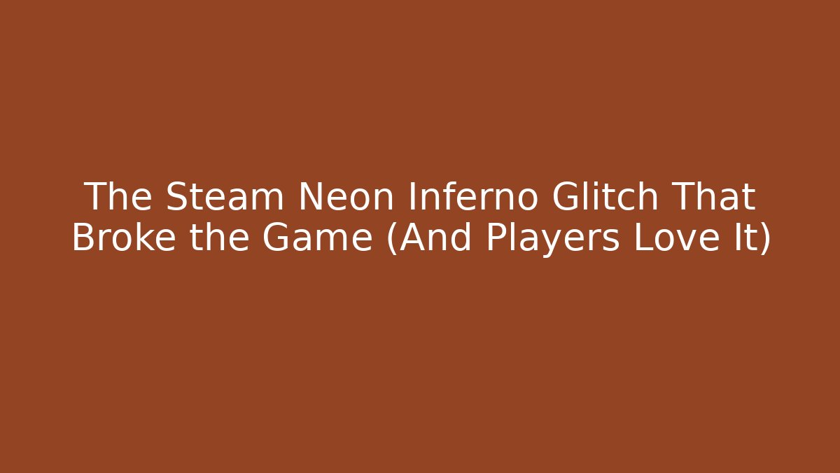 The Steam Neon Inferno Glitch That Broke the Game (And Players Love It)